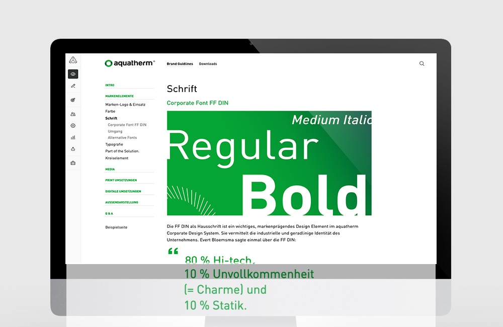 aquatherm: Online-Styleguide · Typografie