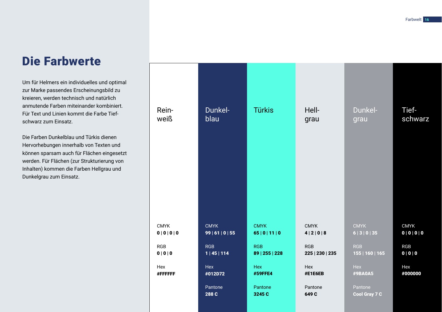 HELMERS: Designsystem · Farbwelt