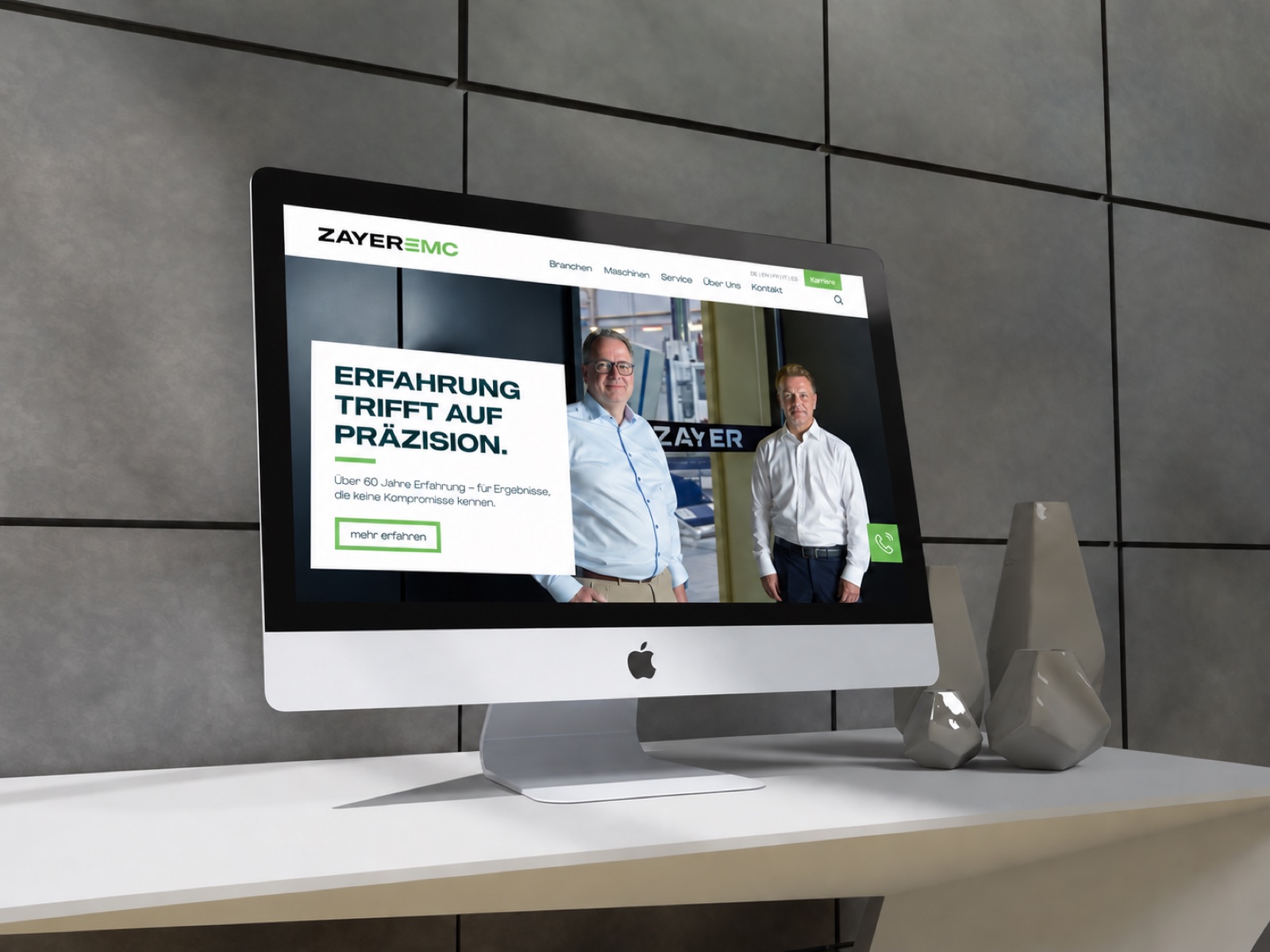 ZAYER EMC: Webdesign für Werkzeugmaschinen und Service