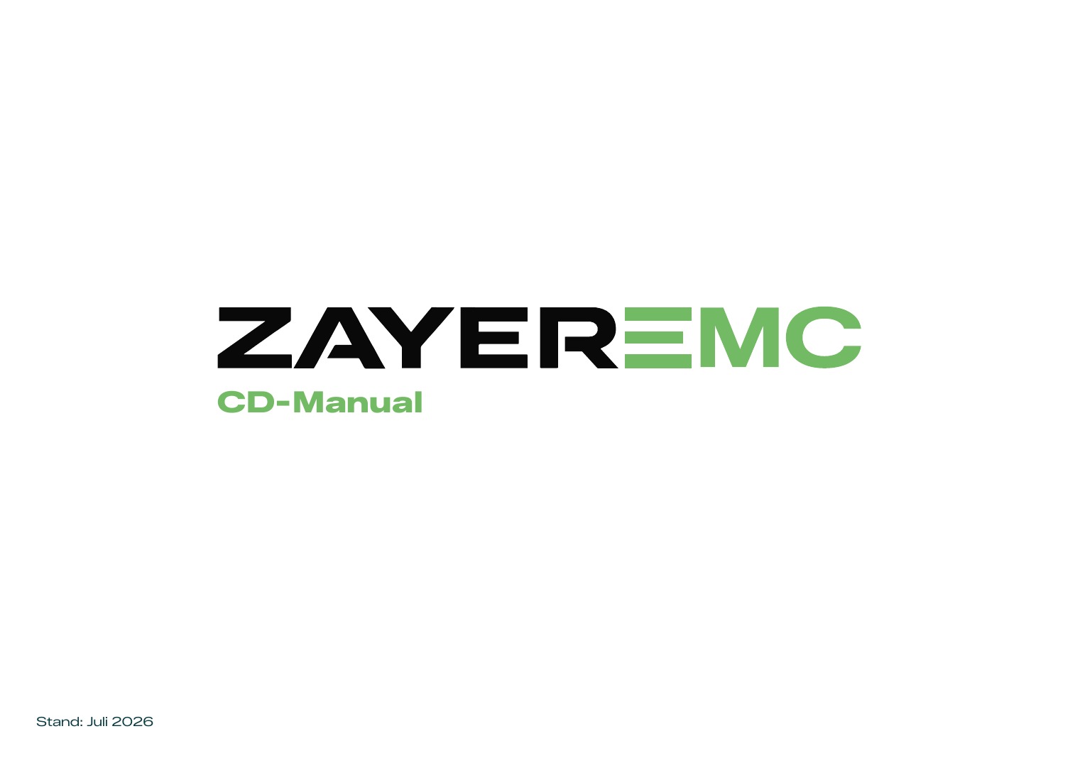 ZAYER EMC: Corporate Design Manual · Titel
